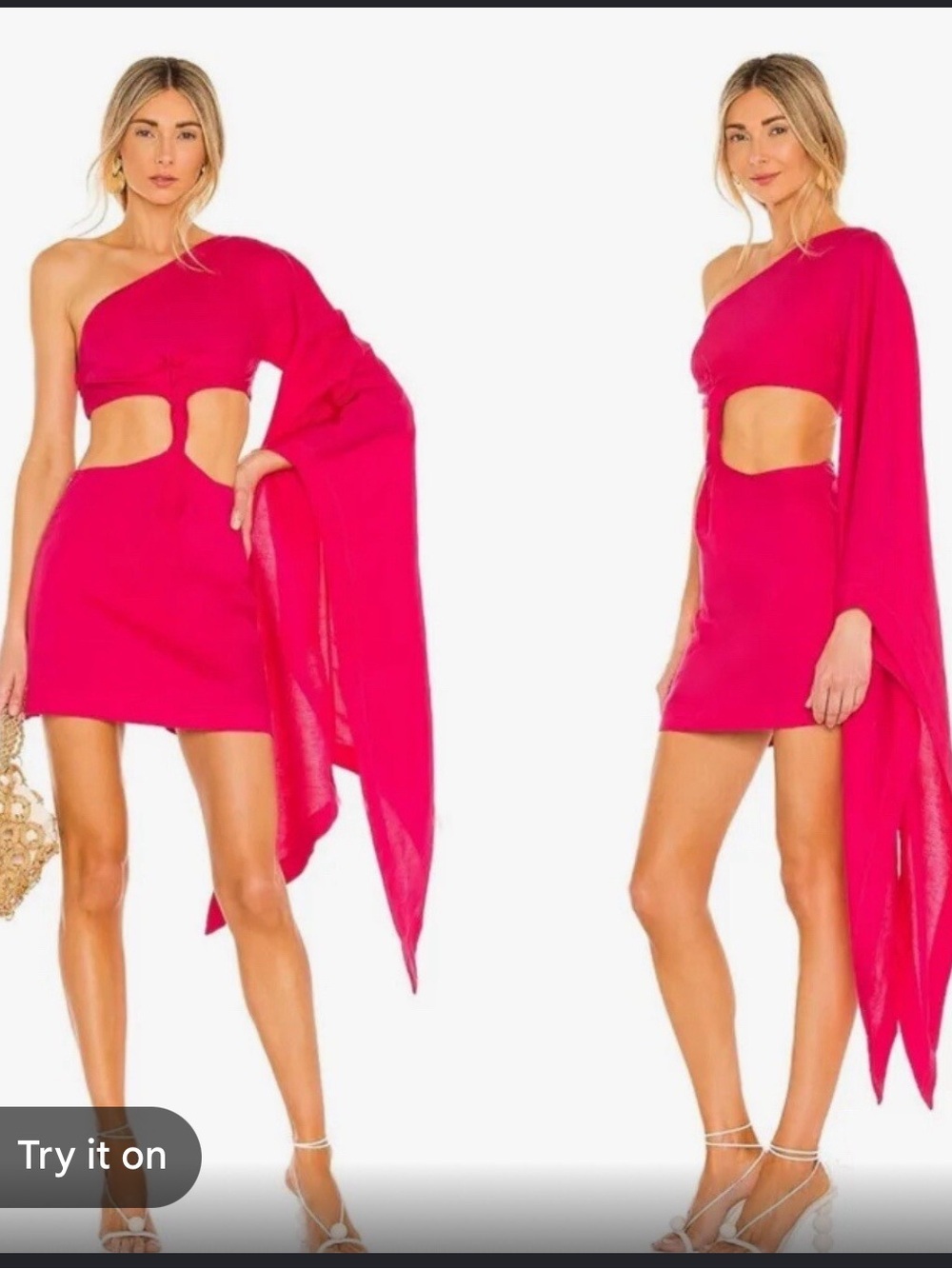 NWOT CULT GAIA Camellia Color Lucienne One-Shoulder Dress Sz M